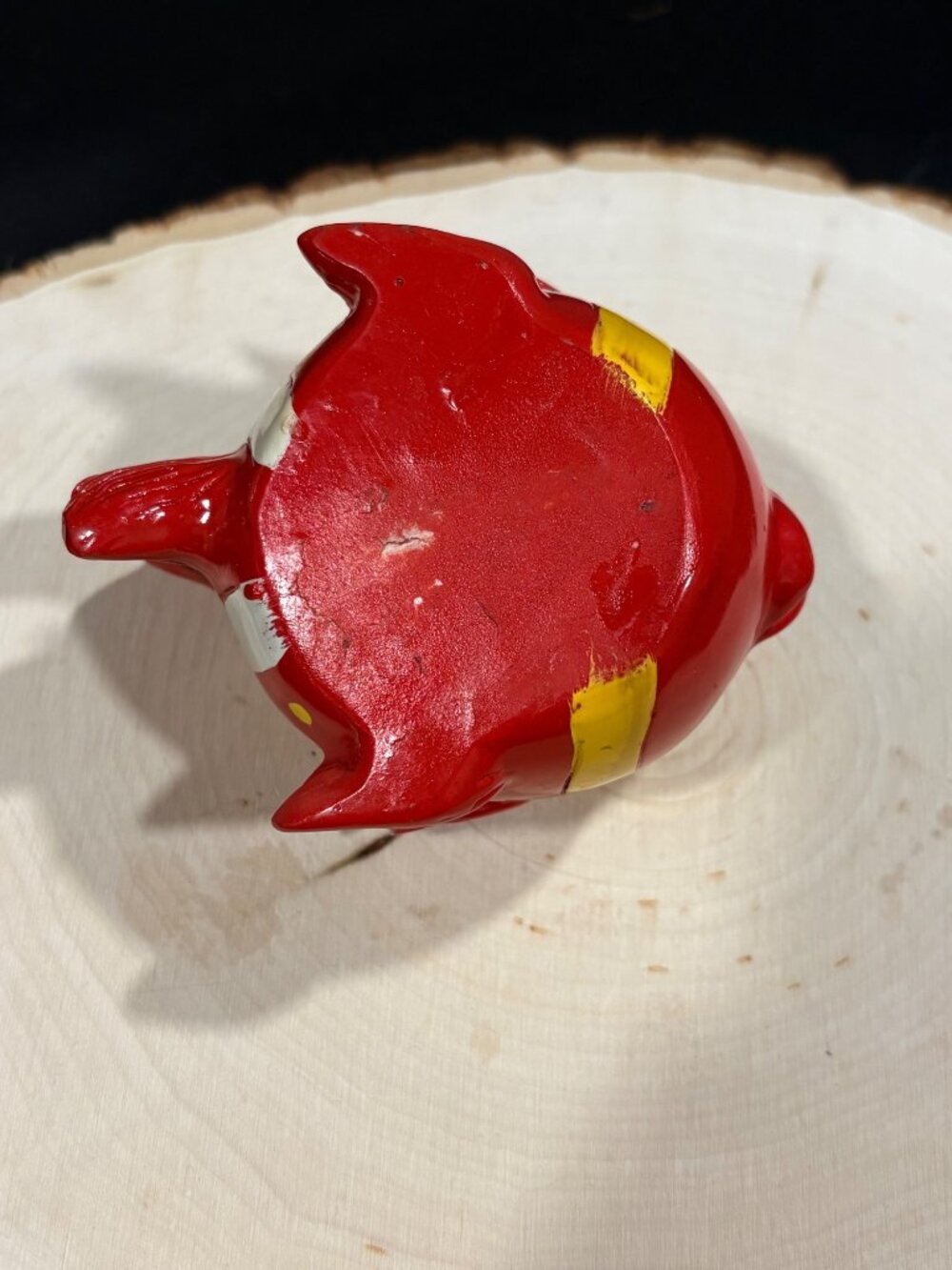 Ceramic Fish-Shaped Planter/Decorative Bowl Vibrant Red & Yellow Nautical - Picture 8 of 10